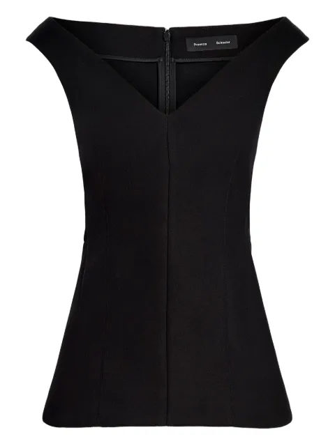 Proenza Schouler Mariam V-neck top Black R2614008AY212Y