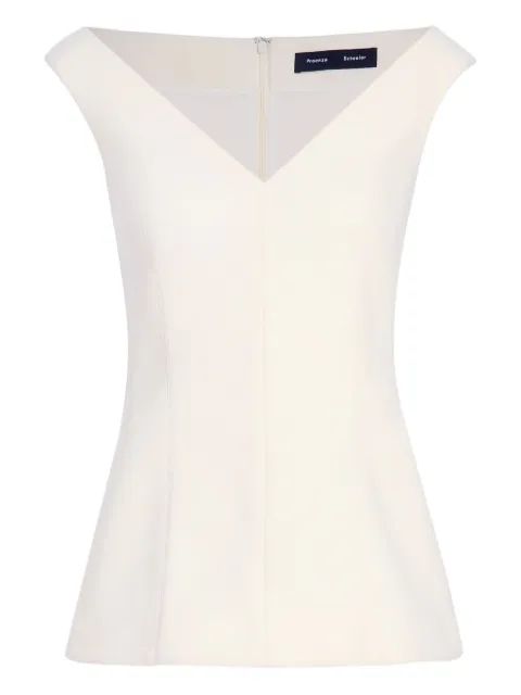 Proenza Schouler Mariam V-neck top White R2614008BAY212YL