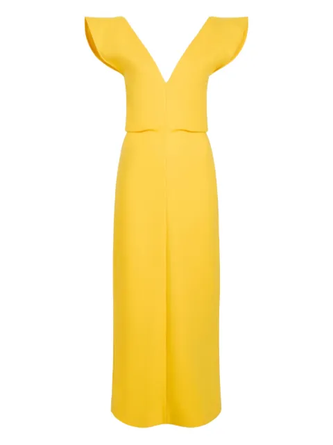 Proenza Schouler Mariam V-neck midi dress Yellow R2613008BAY212