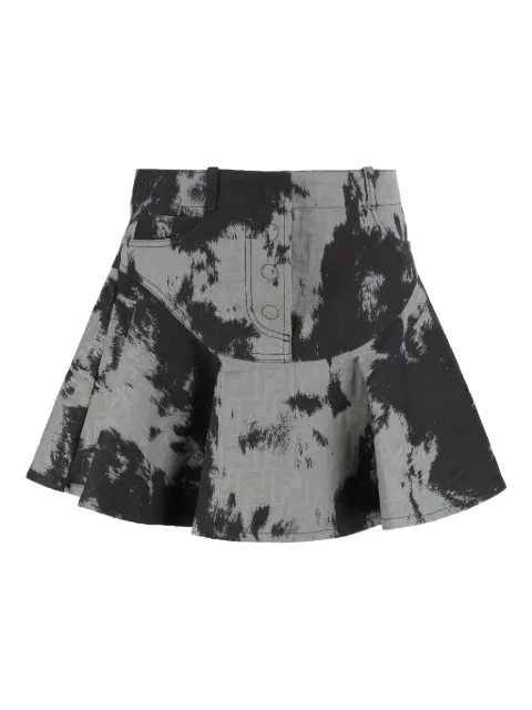 FENDI five-pocket jacquard mini skirt Grey FLQ602AVF5