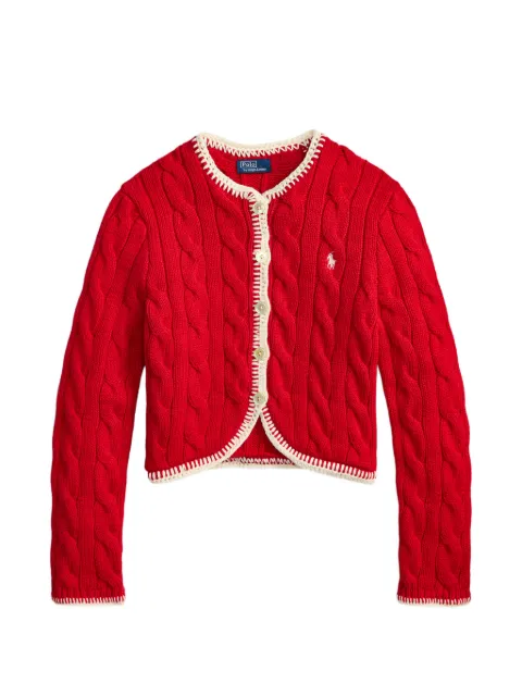 Polo Ralph Lauren cable-knit cropped cardigan Red 211A12716002
