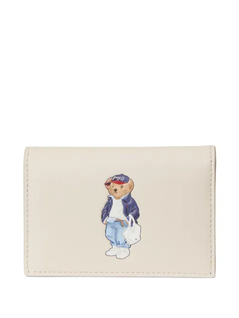 Polo Ralph Lauren Polo Bear-print leather wallet Neutrals 427P05789001