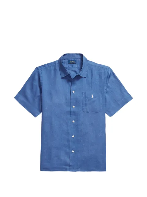 Polo Ralph Lauren embroidered pocket linen shirt Blue 710966421503