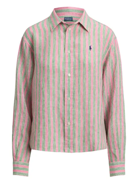 Polo Ralph Lauren striped logo-embroidered shirt Pink 211935130501