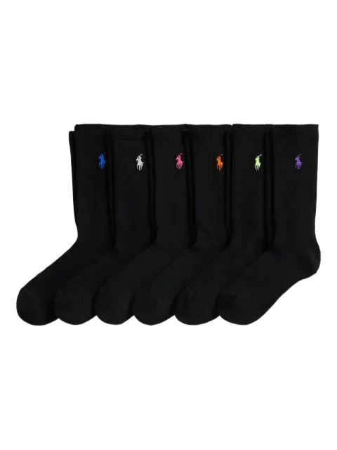 Polo Ralph Lauren Polo Pony-embroidered socks (pack of six) Black 455972889002