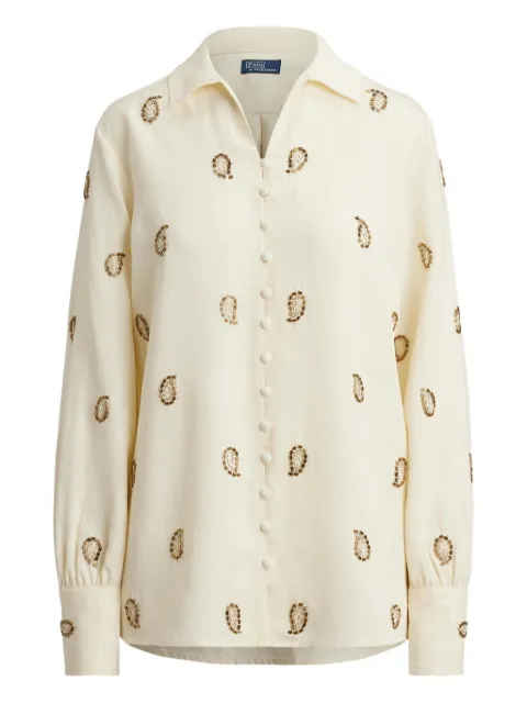 Polo Ralph Lauren bead-detailed shirt Neutrals 211A96173001