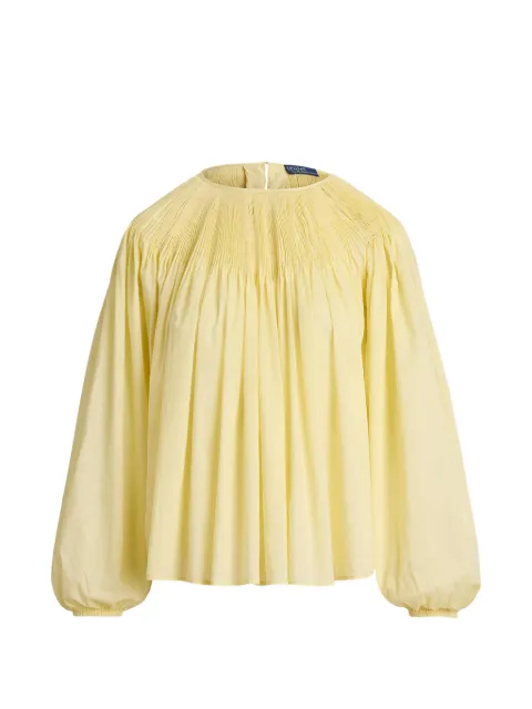 Polo Ralph Lauren pleated long-sleeve blouse Yellow 211A12791002