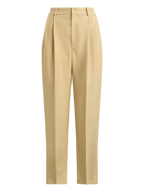 Polo Ralph Lauren pleated tapered hemp trousers Neutrals 211A96337001