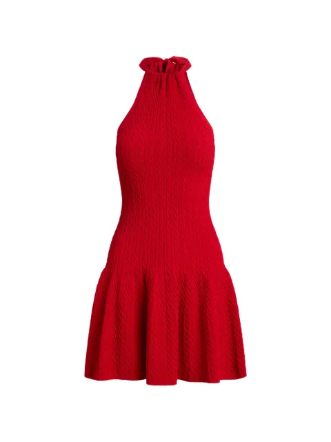 Polo Ralph Lauren halterneck cable-knit mini dress Red 211A12915001