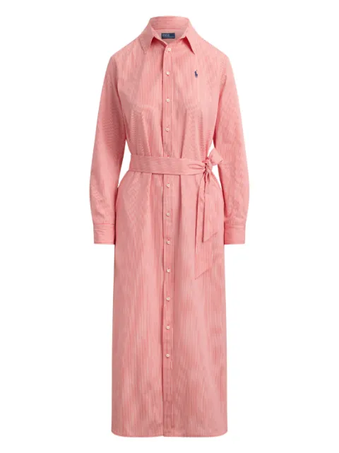 Polo Ralph Lauren midi striped belted dress Pink 211A96362003