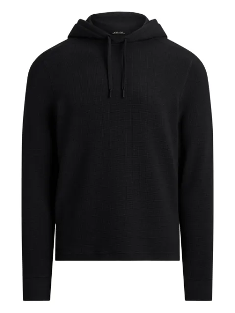 RLX Ralph Lauren waffle-knit drawstring hoodie Black 785A84597008