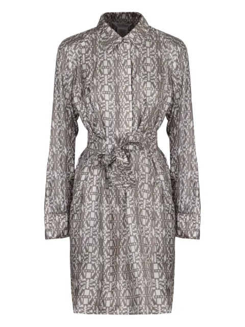 Max Mara Grembo monogram printed mini shirt dress Neutrals 2521226072600
