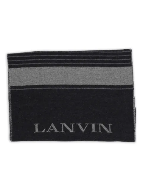 Lanvin striped fringed scarf Black AMSARSC3WVLCP25M3