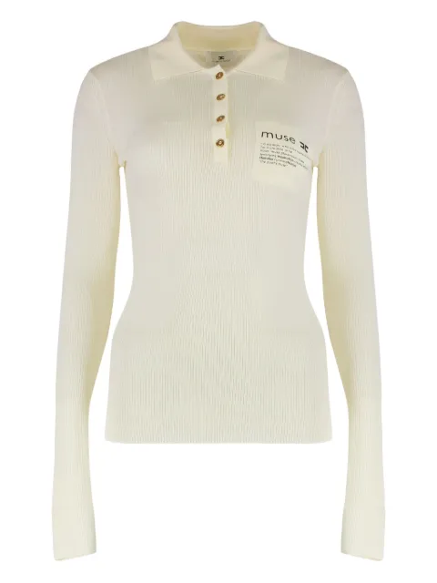 Elisabetta Franchi long-sleeve polo shirt Neutrals MK40B57E2