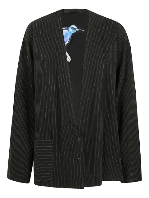 Maria Calderara pinstriped pocket jacket Black S204H