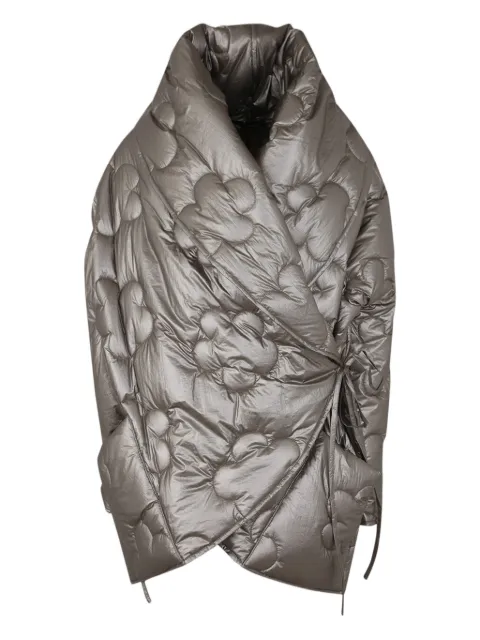 Maria Calderara flower quilted coat Grey Q904EE