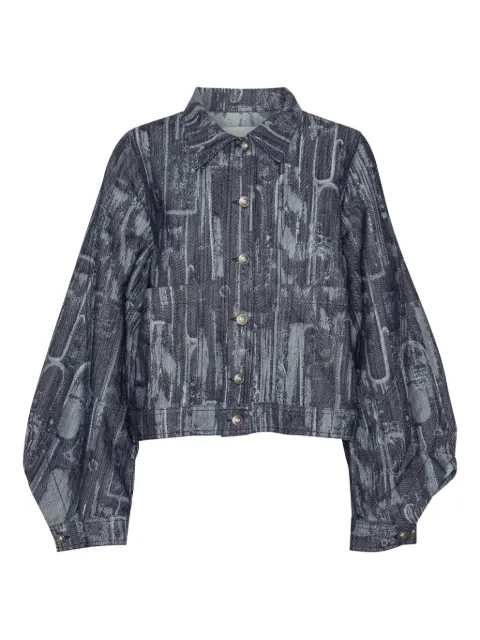 Henrik Vibskov printed denim jacket Blue SS26STUDF601