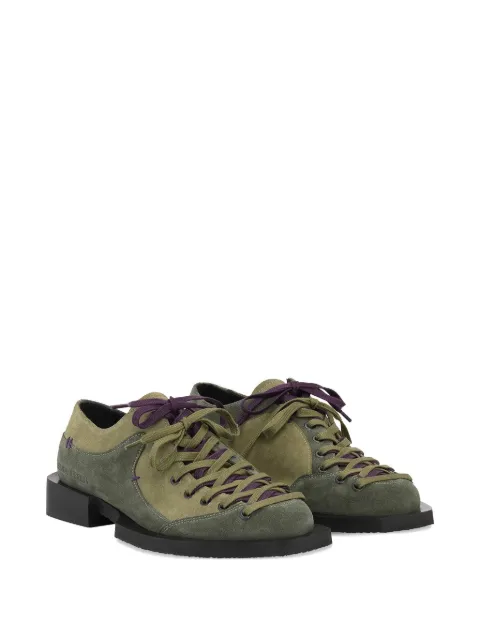 Henrik Vibskov Kelly suede panelled lace-up shoes Green SS26STUDA905