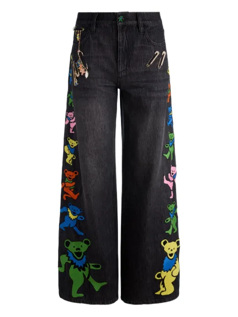 alice + olivia Amazing embroidered-patches jeans Black CV511D02131