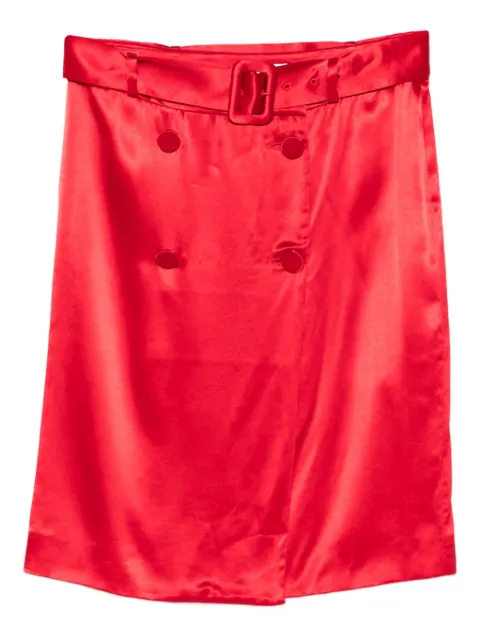 Ferragamo belted button-front midi skirt Red 788196