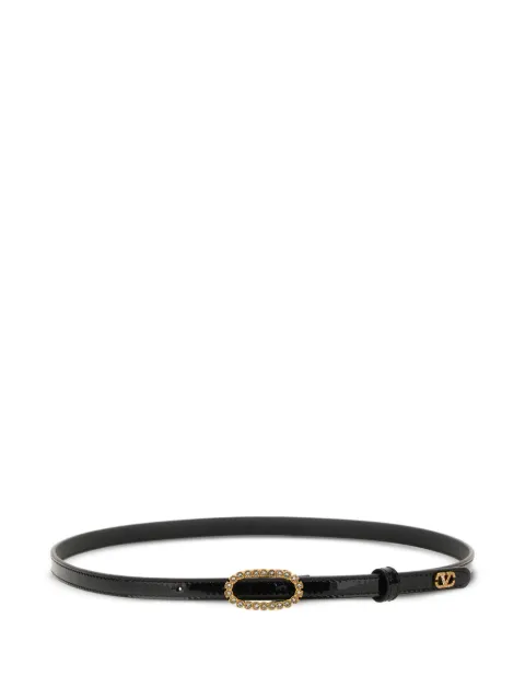 Valentino Garavani embellished-logo buckle belt Black WT0SR2WLX