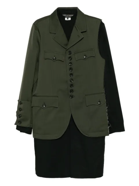 Comme des Garçons Homme Plus button-up layered coat Green PPJ055051