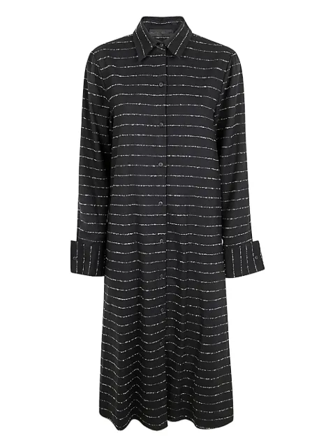 Maria Calderara buttoned striped dress Black S708B