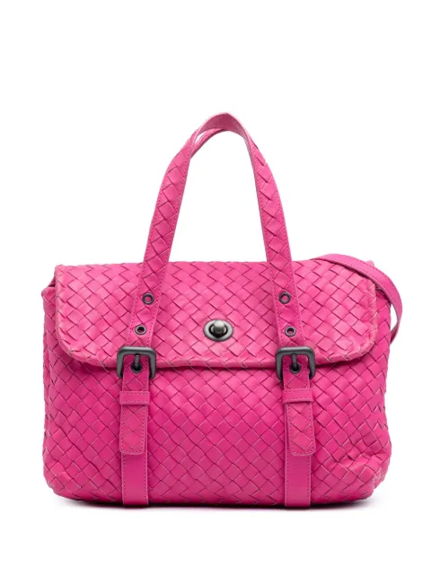 Bottega Veneta Pre-Owned 2012-2025 Nappa Intrecciato Flap satchel Pink MQGUKF19AHSSBYVV