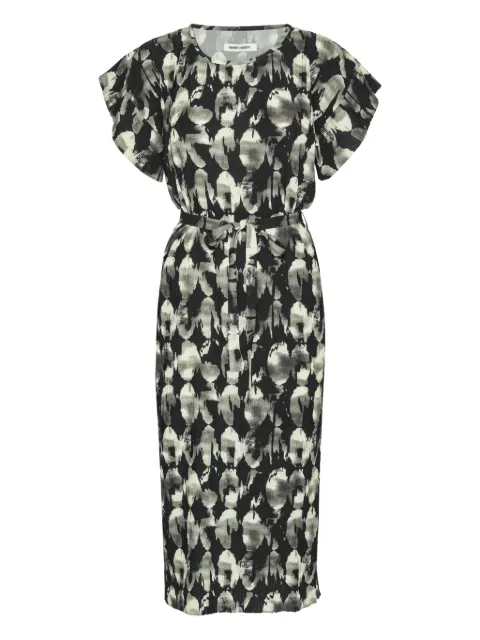 Henrik Vibskov Pina belted printed midi dress Black SS26STUDF328