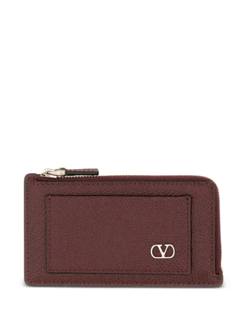 Valentino Garavani VLogo zip leather wallet Red YP0AN6UAG