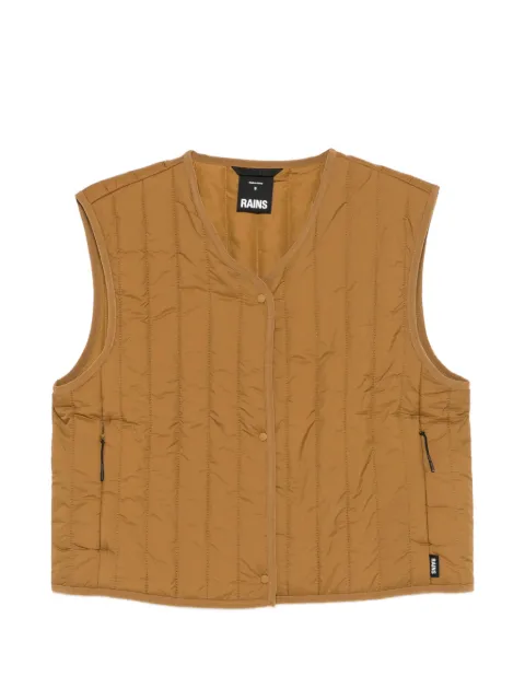 Rains Banja quilted short liner gilet Brown 21650