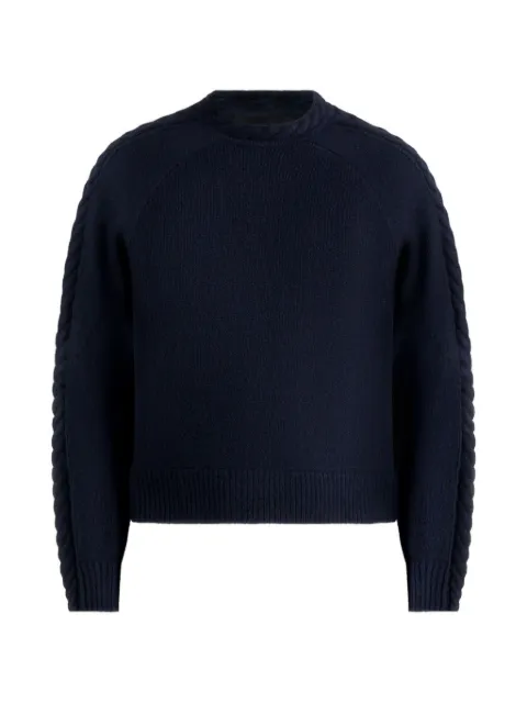 Manière De Voir Raymond - plait detail raglan knit jumper - navy Blue MAN3504