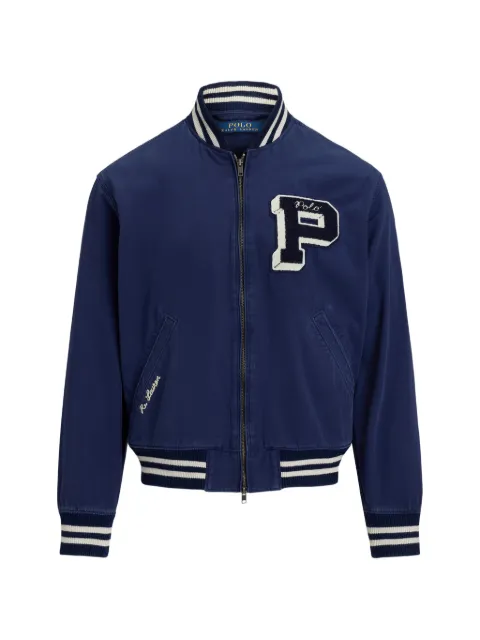 Polo Ralph Lauren appliqué striped-trim jacket Blue 710P05069001