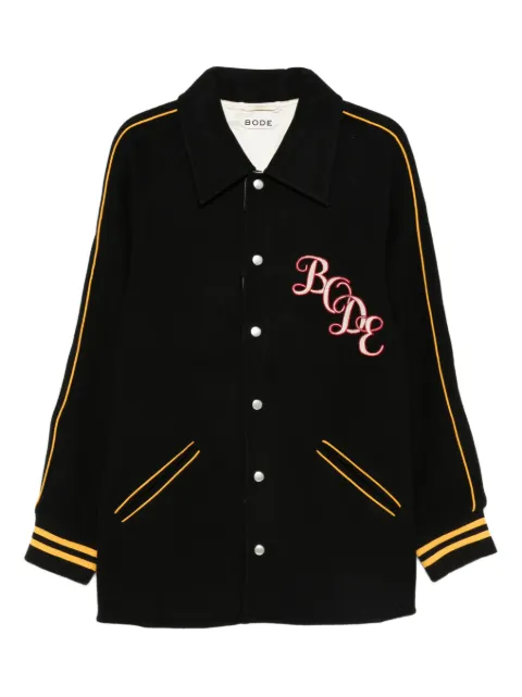 BODE embroidered-stripe jacket Black MRF25JA013