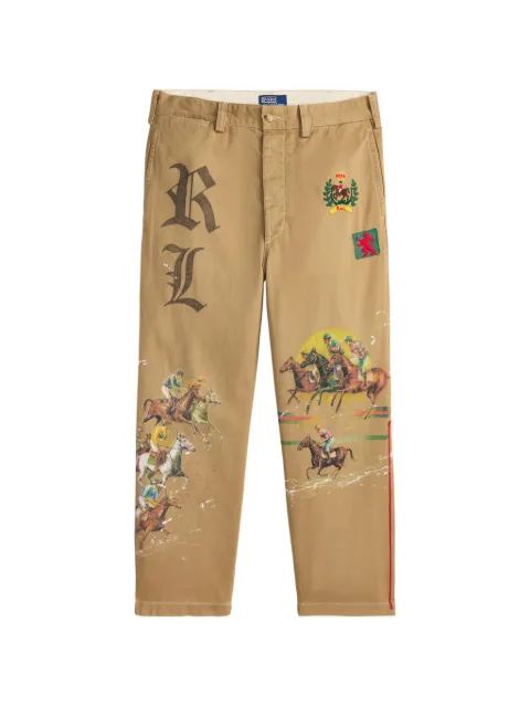 Polo Ralph Lauren embroidered printed trousers Neutrals 710P08209001