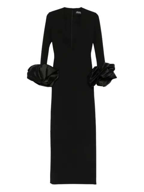 Solace London V-neck ruffled dress Black OS46050