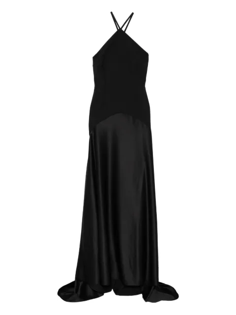 Solace London halterneck maxi dress Black OS46015