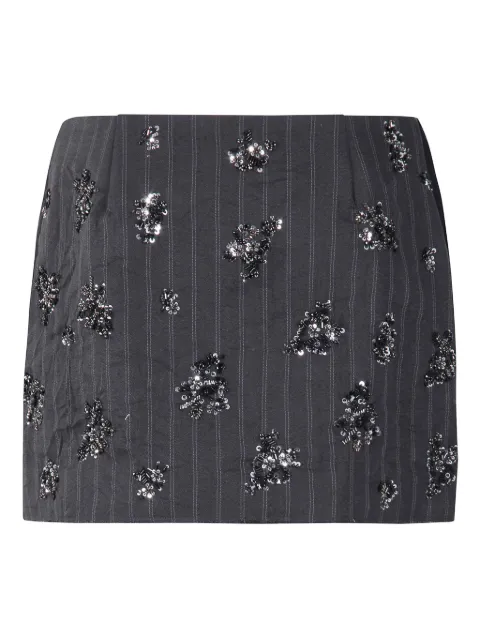 SIMKHAI pinstripe embellished mini skirt Grey 5253045CR097