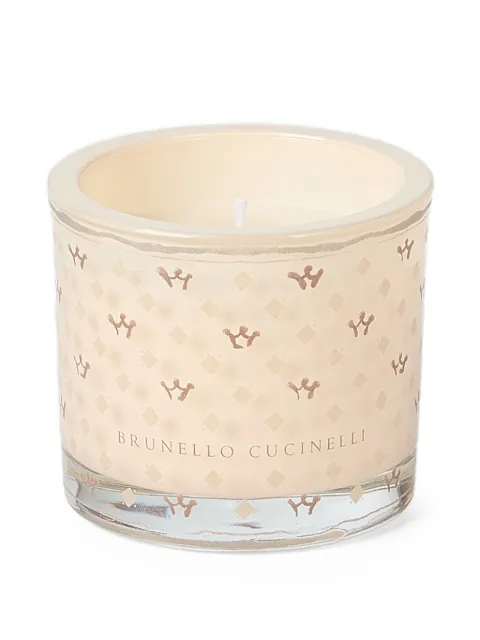 Brunello Cucinelli geometric pattern candle Neutrals MLCANDG01CLATT