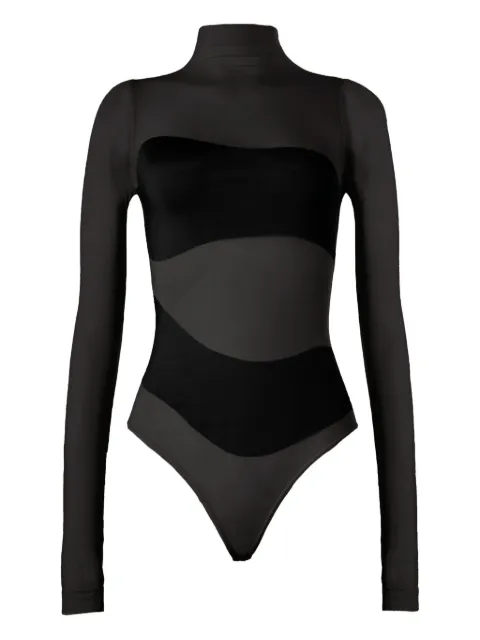 Wolford long-sleeved shade string body Black 77125