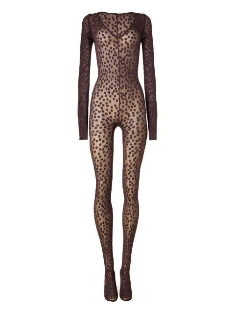 Wolford dots-pattern catsuit Red 58309