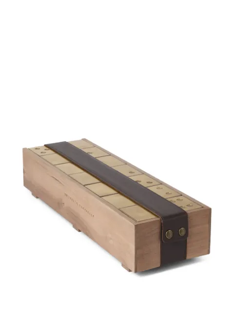 Brunello Cucinelli walnut wood brass dominoes set Neutrals MLWOGAM831CNOCE
