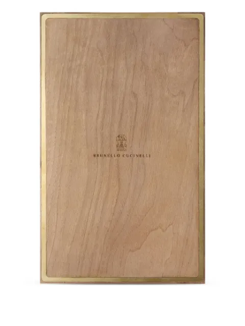 Brunello Cucinelli wood, Krio brass backgammon set Brown MLWOGAM730CNOCE