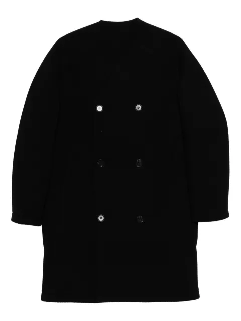 MACRON Karl collarless double-breasted coat Black 20000540
