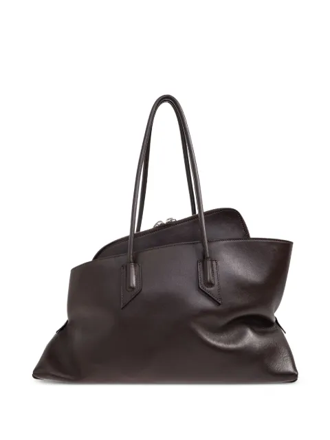 The Attico medium La Passeggiata leather tote bag Brown 260WAH00054LBT019AA