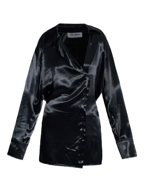 The Attico buttoned collared mini dress Black 260WCA00462VVV102AA