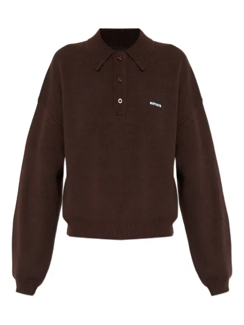 ROTATE BIRGER CHRISTENSEN logo-patch polo top Brown 115137