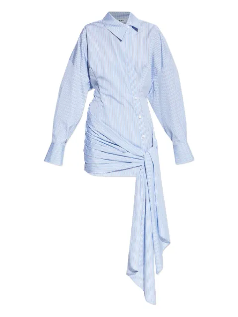 The Attico asymmetric knot mini dress Blue 260WCA00464CCC127AA
