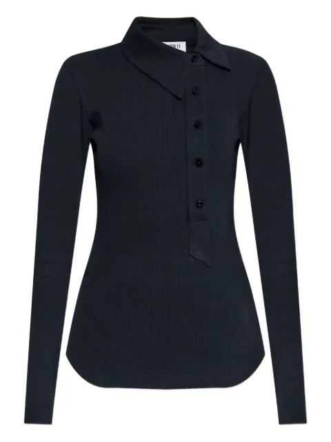 The Attico buttoned collared polo top Blue 260WCI00031JJJ073AA100