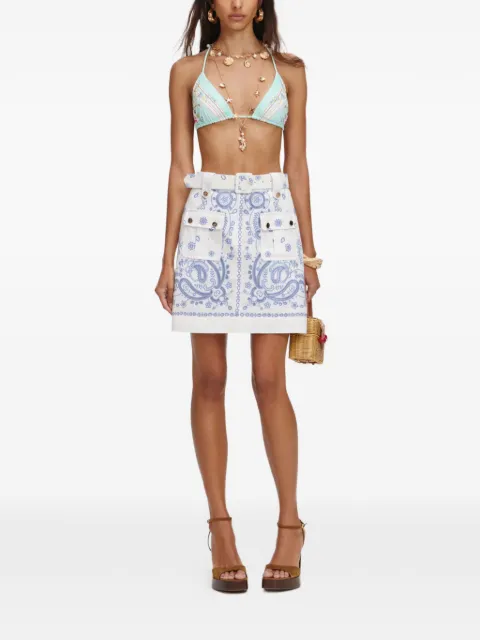 Self-Portrait paisley-print skorts White AC26009SKW